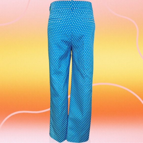 J. Crew ‘Cafe Capri’ in Turquoise & White Clip Dot Jacquard Size 6 - Picture 8 of 12